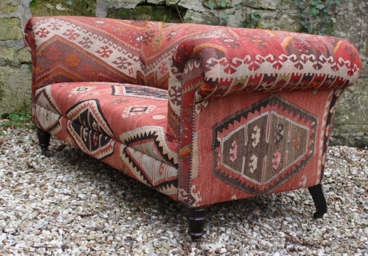 Turkish Kilim Antique Chesterfield Sofa